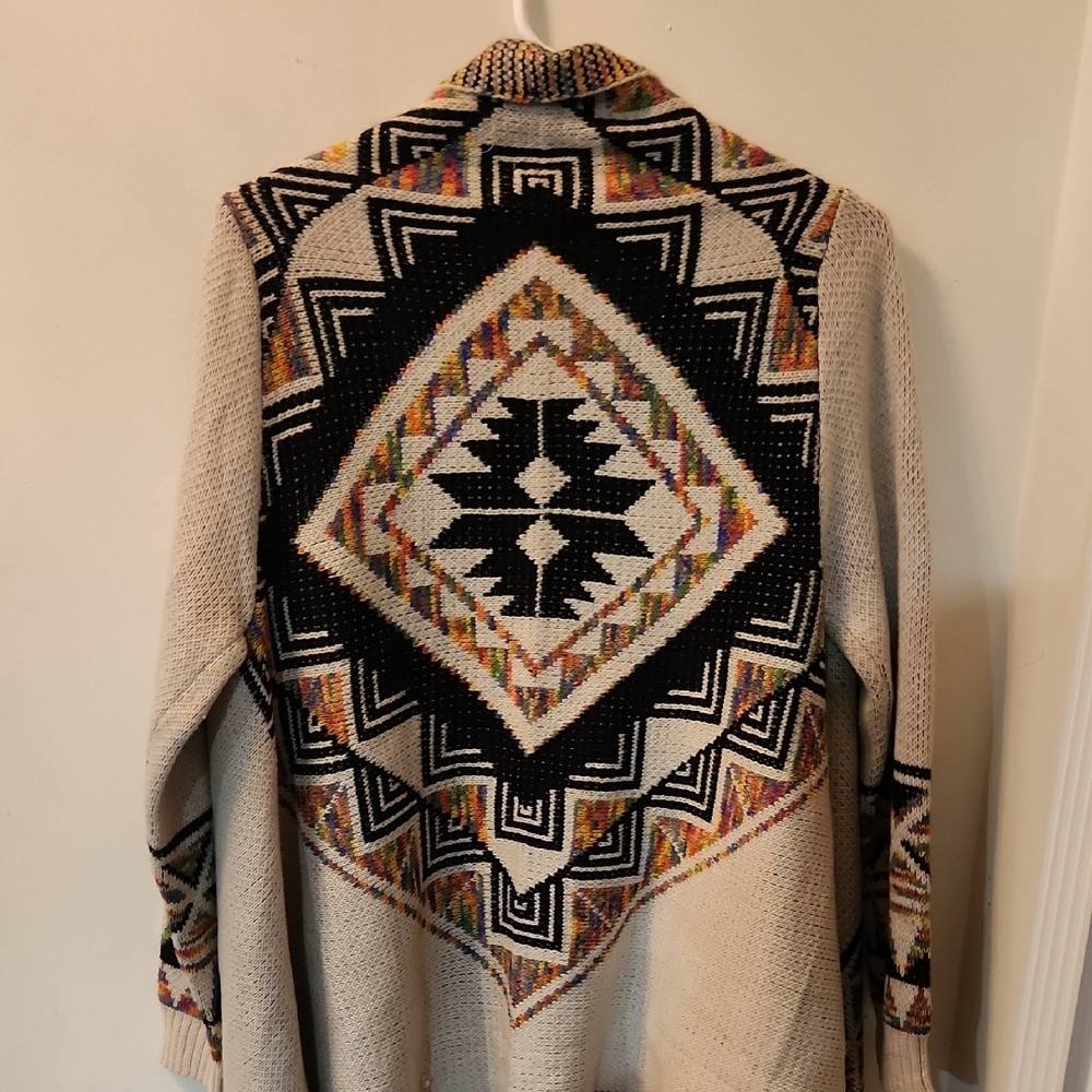 Debut Beige Multicolor Patterned Open Cardigan - image 5
